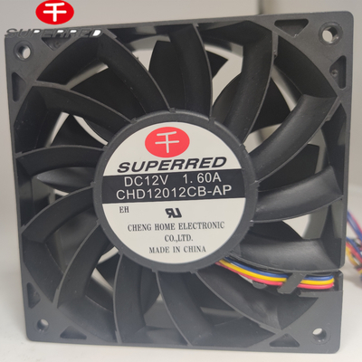 แฟน CPU 12V DC สีดําที่มีสัญญาณออกเพื่อการเย็นที่มีประสิทธิภาพ