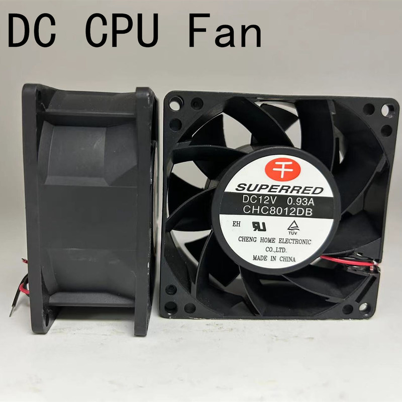 AWG26 สายดัน DC CPU Fan 80x80x25mm CPU เครื่องปรับปรุงความเย็นสําหรับการใช้งานอุตสาหกรรม